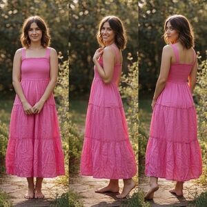 Pink Sleeveless Maxi Dress